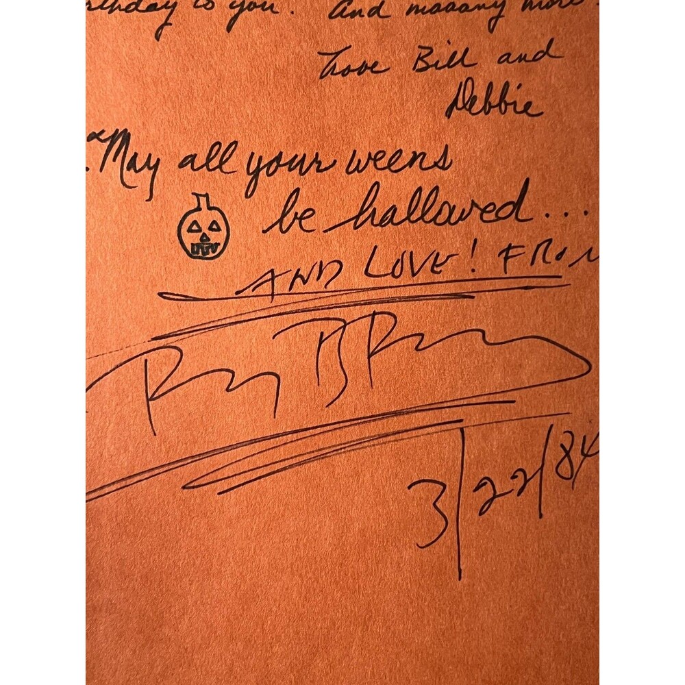 Signed Ray Bradbury THE HALLOWEEN TREE 1st Edition 1972 + Inscrip & Pumpkin Draw